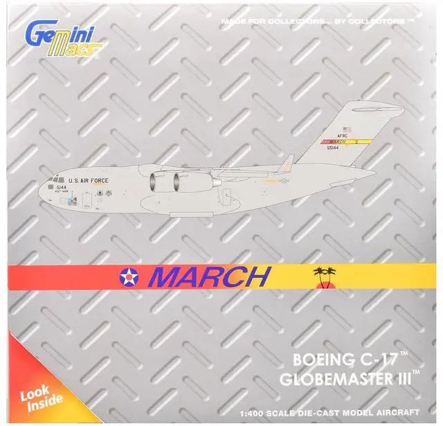 Alt view image 3 of 3 - McDonnell Douglas C-17 Globemaster III Transport Aircraft US Air Force "Gemini Macs" Series 1/400 Diecast Model by GeminiJets