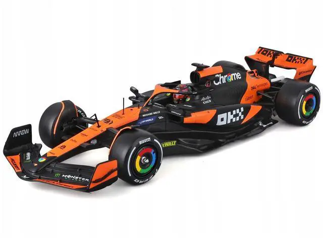 Alt view image 6 of 6 - McLaren MCL38 #81 Oscar Piastri "OKX" Formula One F1 "Miami GP" (2024) w/Case 1/24 Diecast Model Car by Bburago