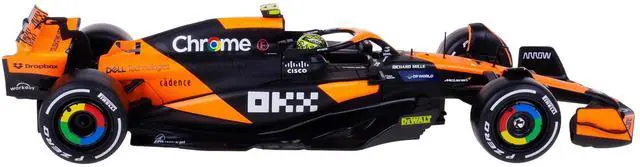 Alt view image 2 of 6 - McLaren MCL38 #4 Lando Norris "OKX" Winner Formula One F1 "Miami GP" (2024) w/Case 1/24 Diecast Model Car by Bburago