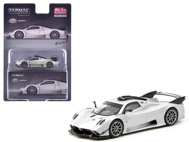 Main image of Pagani Huayra R Satin Silver Metallic "Global64" Series 1/64 Diecast Model Car by Tarmac Works