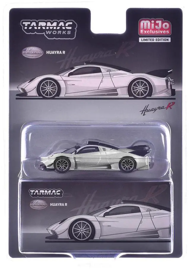 Alt view image 5 of 6 - Pagani Huayra R Satin Silver Metallic "Global64" Series 1/64 Diecast Model Car by Tarmac Works