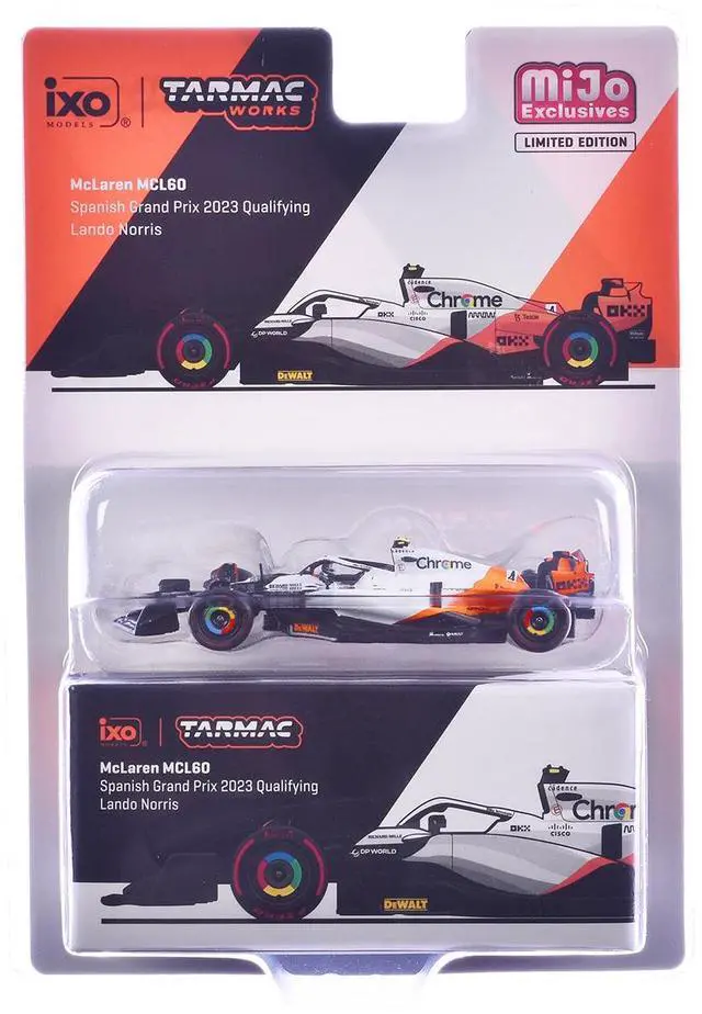 Alt view image 5 of 6 - McLaren MCL60 #4 Lando Norris 3rd Place F1 "Spanish GP Qualifying" (2023) "Global64" 1/64 Diecast Model Car by Tarmac Works