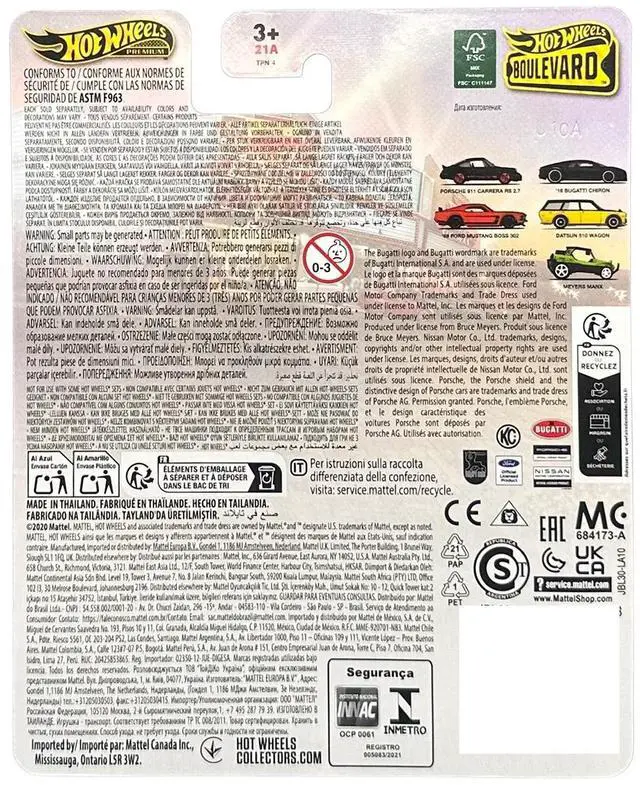 Alt view image 2 of 3 - Datsun 510 Wagon Yellow and Black "Boulevard" Series Diecast Model Car by Hot Wheels