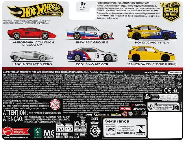Alt view image 2 of 3 - Lamborghini Countach LP5000 QV Red and Lancia Stratos Zero Gray Metallic "Car Culture" Set  Diecast Model Cars by Hot Wheels