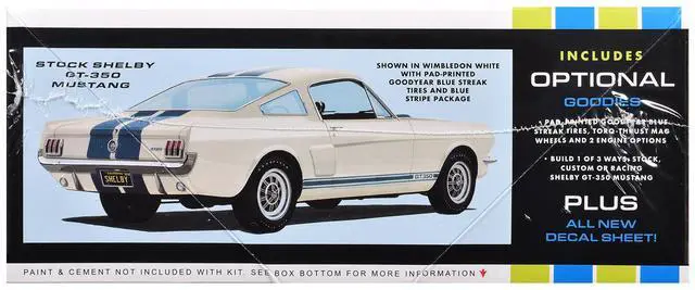 Alt view image 2 of 4 - Skill 2 Model Kit 1966 Shelby Mustang GT-350 1/25 Scale Model by AMT