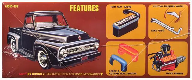 Alt view image 2 of 4 - Skill 2 Model Kit 1953 Ford Pickup Truck "Baja Patrol" 1/25 Scale Model by AMT