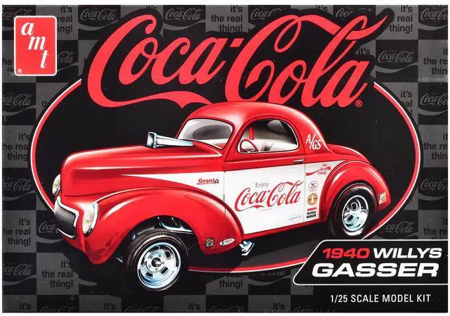 Main image of Skill 2 Model Kit 1940 Willys Coupe "Coca-Cola Race Team" 1/25 Scale Model by AMT