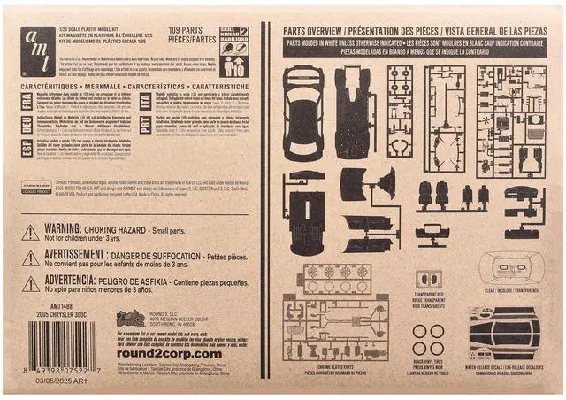 Alt view image 4 of 4 - Skill 2 Model Kit 2005 Chrysler 300C 1/25 Scale Model by AMT