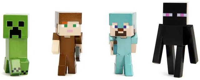 Alt view image 2 of 6 - Set of 4 Diecast Figures "Minecraft" Video Game Wave 3 "Metalfigs" Series Diecast Model by Jada