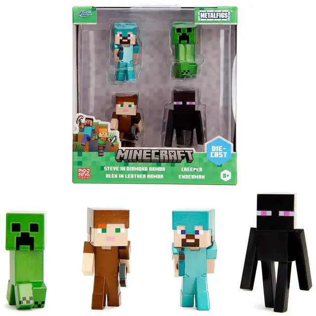 Main image of Set of 4 Diecast Figures "Minecraft" Video Game Wave 3 "Metalfigs" Series Diecast Model by Jada