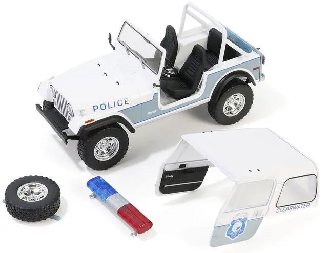 Alt view image 2 of 6 - 1982 Jeep CJ-7 "Clearwater, Florida Police Department" White and Light Blue 1/18 Diecast Model Cars by Greenlight