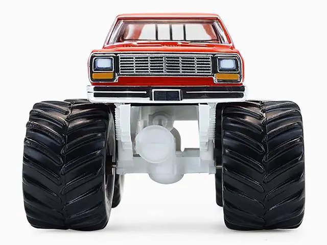 Alt view image 4 of 6 - 1990 Dodge Ram D250 Monster Truck "Cyborg" Red "Kings of Crunch" 1/64 Diecast Model Cars by Greenlight
