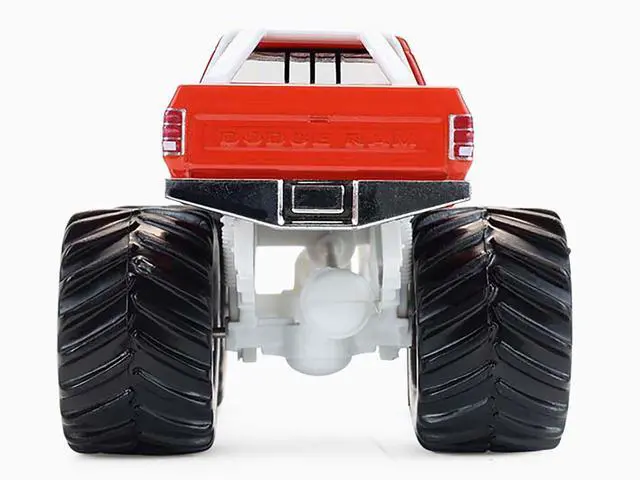 Alt view image 5 of 6 - 1990 Dodge Ram D250 Monster Truck "Cyborg" Red "Kings of Crunch" 1/64 Diecast Model Cars by Greenlight