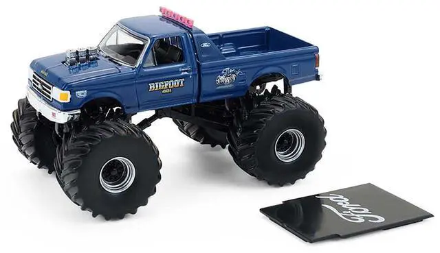 Alt view image 2 of 6 - 1990 Ford F-350 Monster Truck "Bigfoot #4" Blue "Kings of Crunch" 1/64 Diecast Model Cars by Greenlight