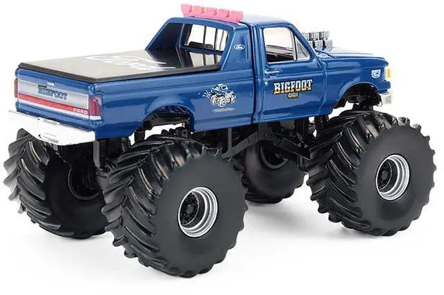 Alt view image 4 of 6 - 1990 Ford F-350 Monster Truck "Bigfoot #4" Blue "Kings of Crunch" 1/64 Diecast Model Cars by Greenlight