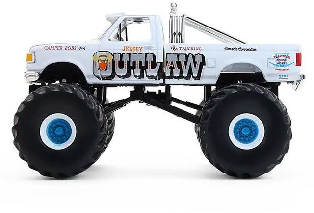 Alt view image 2 of 6 - 1988 Ford F-150 Monster Truck "Jersey Outlaw" White "Kings of Crunch" 1/64 Diecast Model Cars by Greenlight