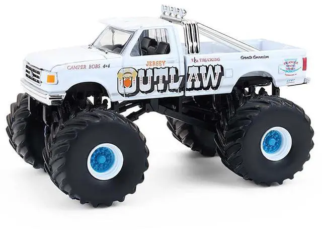 Alt view image 6 of 6 - 1988 Ford F-150 Monster Truck "Jersey Outlaw" White "Kings of Crunch" 1/64 Diecast Model Cars by Greenlight