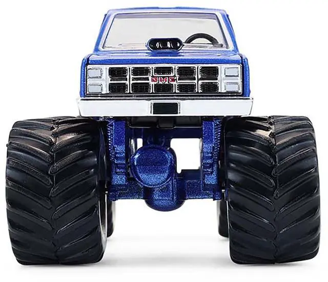 Alt view image 4 of 6 - 1982 GMC Sierra 2500 Monster Truck "Moonshiner!" Blue Metallic with Stripes 1/64 Diecast Model Cars by Greenlight