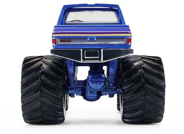 Alt view image 5 of 6 - 1982 GMC Sierra 2500 Monster Truck "Moonshiner!" Blue Metallic with Stripes 1/64 Diecast Model Cars by Greenlight