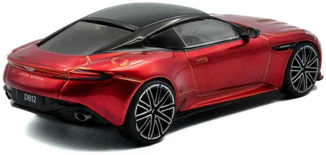 Alt view image 4 of 6 - 2023 Aston Martin DB12 Coupe Hyper Red Metallic with Black Top 1/43 Diecast Model Car by Solido