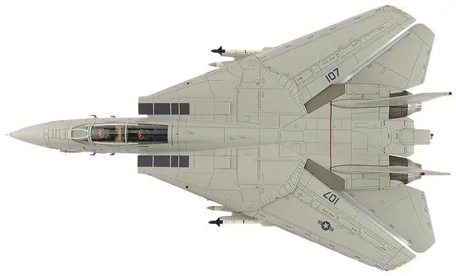 Alt view image 4 of 6 - Grumman F-14A Tomcat Fighter Aircraft "Sukhoi Killer, VF-41 Black Aces, USS Nimitz" US Navy 1/72 Diecast Model by Hobby Master