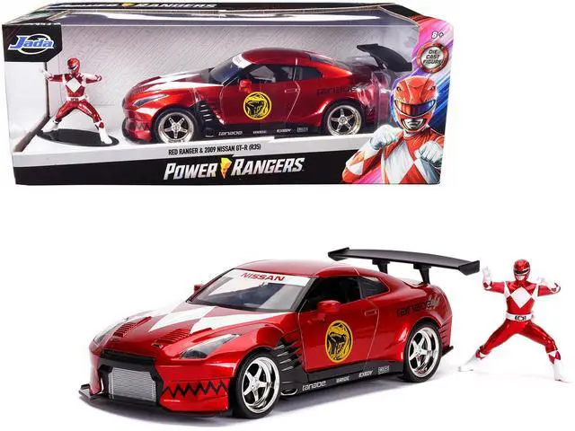 Alt view image 2 of 5 - 2009 Nissan GT-R (R35) Candy Red and Red Ranger Diecast Figurine "Power Rangers" 1/24 Diecast Model Car by Jada