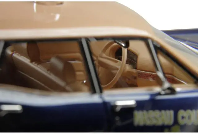 Alt view image 3 of 6 - 1970 Ford Country Squire Wagon Police Car "Nassau County Police Department" Blue and Tan 1/43 Model Car by Goldvarg Collection