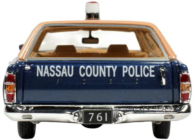 Alt view image 6 of 6 - 1970 Ford Country Squire Wagon Police Car "Nassau County Police Department" Blue and Tan 1/43 Model Car by Goldvarg Collection