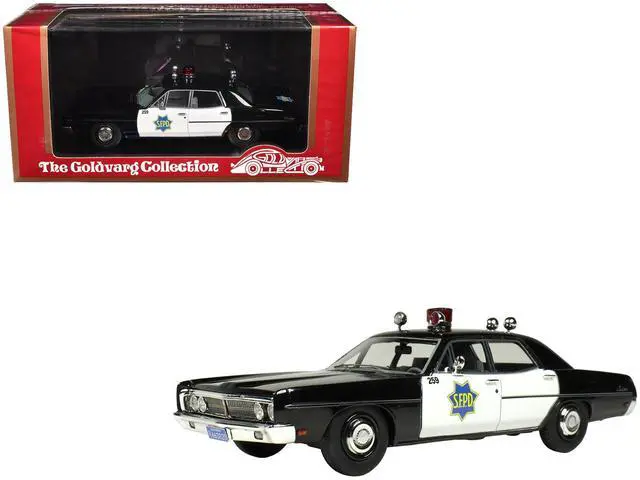 Main image of 1970 Ford Custom Police Car "San Francisco Police Department" Black and White Limited Ed 1/43 Model Car by Goldvarg Collection