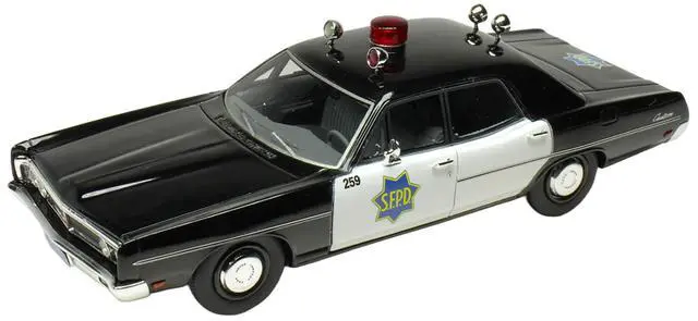 Alt view image 3 of 6 - 1970 Ford Custom Police Car "San Francisco Police Department" Black and White Limited Ed 1/43 Model Car by Goldvarg Collection