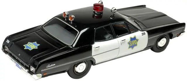 Alt view image 5 of 6 - 1970 Ford Custom Police Car "San Francisco Police Department" Black and White Limited Ed 1/43 Model Car by Goldvarg Collection