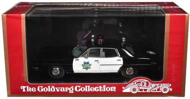 Alt view image 6 of 6 - 1970 Ford Custom Police Car "San Francisco Police Department" Black and White Limited Ed 1/43 Model Car by Goldvarg Collection