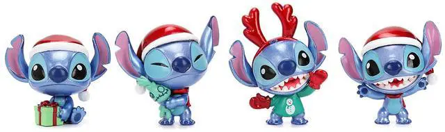 Alt view image 2 of 6 - Set of 4 Diecast Figures "Disney's Stitch Christmas Edition" "Metalfigs" Series Diecast Models by Jada