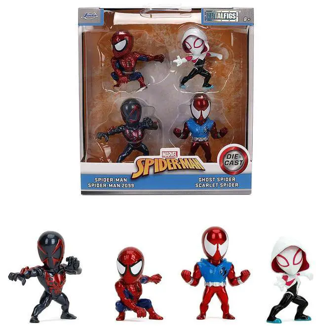 Main image of Set of 4 Diecast Figures "Spider-Man" Wave 2 "Metalfigs" Series Diecast Models by Jada