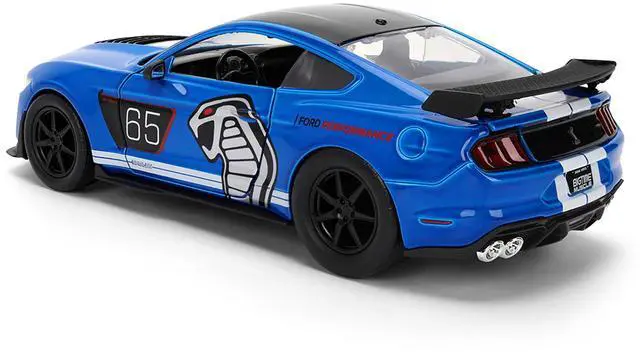 Alt view image 5 of 6 - 2020 Ford Mustang Shelby GT500 #65 "Ford Performance" Blue with Black Top and White Stripes 1/24 Die Cast Model Car by Jada