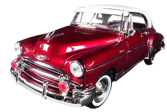 Alt view image 5 of 6 - 1950 Chevrolet Bel Air Burgundy with White Roof 1/18 Diecast Model Car by Motormax