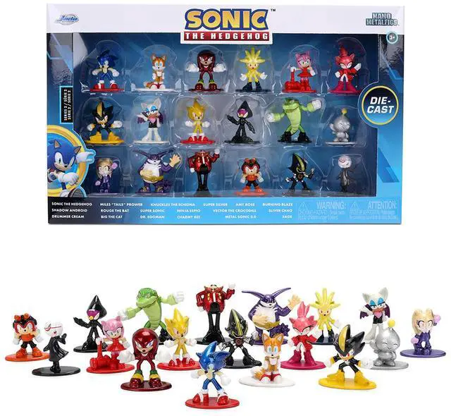 Main image of "Sonic The Hedgehog" Set of 18 Diecast Figures Wave 2 "Nano Metalfigs" Series Diecast Models by Jada