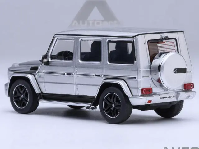 Alt view image 3 of 6 - 2017 Mercedes-Benz AMG G 63 Silver Metallic 1/64 Model Car by Autoart