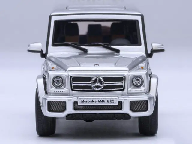 Alt view image 4 of 6 - 2017 Mercedes-Benz AMG G 63 Silver Metallic 1/64 Model Car by Autoart