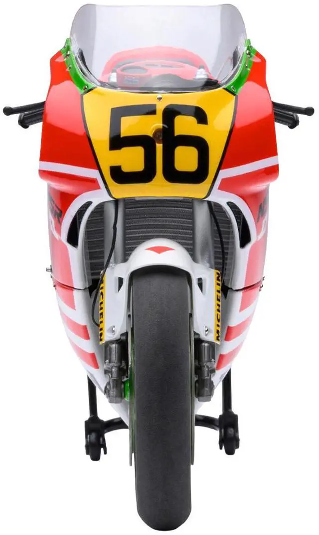 Alt view image 3 of 6 - Honda NSR500 WGP500 Motorcycle #56 Red and White with Helmet "Baribari Legend" (1986) OVA 1/12 Model by Autoart