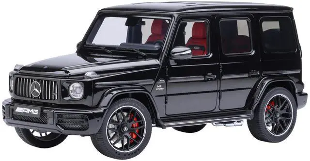 Main image of 2019 Mercedes-Benz AMG G63 Black with Red Interior 1/18 Model Car by Autoart