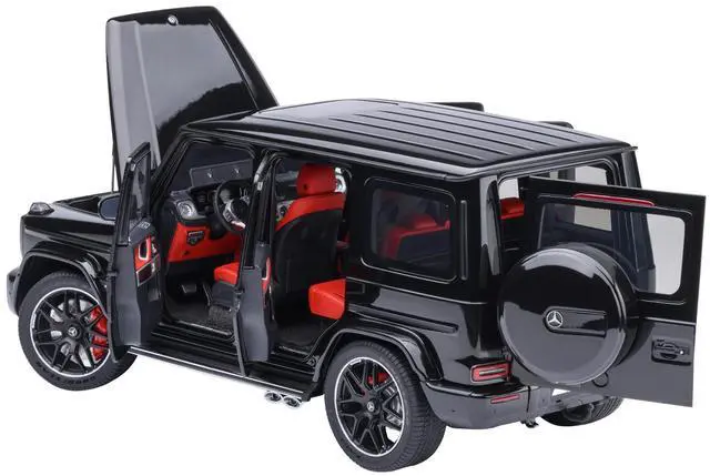 Alt view image 2 of 6 - 2019 Mercedes-Benz AMG G63 Black with Red Interior 1/18 Model Car by Autoart