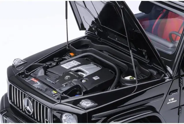 Alt view image 3 of 6 - 2019 Mercedes-Benz AMG G63 Black with Red Interior 1/18 Model Car by Autoart