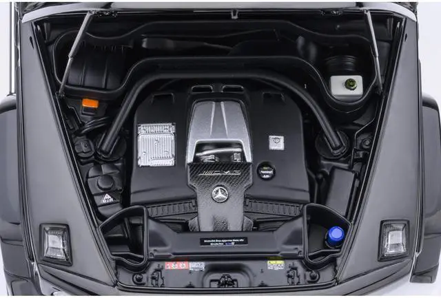 Alt view image 4 of 6 - 2019 Mercedes-Benz AMG G63 Black with Red Interior 1/18 Model Car by Autoart