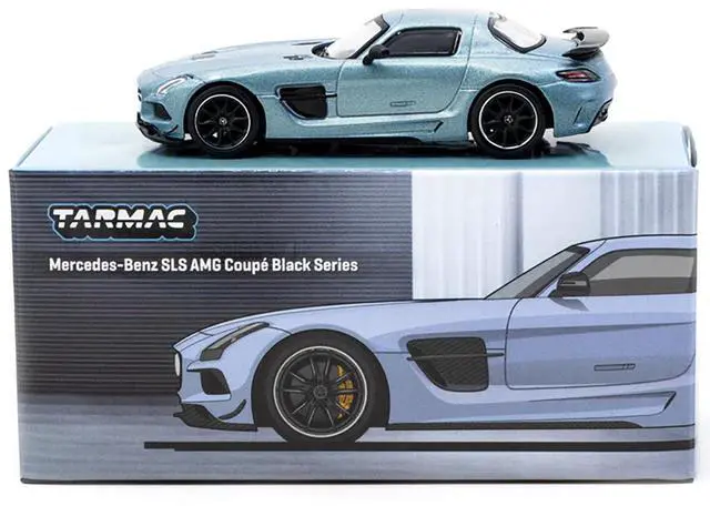 Alt view image 4 of 6 - Mercedes-Benz SLS AMG Coupe Black Series Matte Blue Metallic "Global64" Series 1/64 Diecast Model Car by Tarmac Works