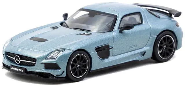 Alt view image 2 of 6 - Mercedes-Benz SLS AMG Coupe Black Series Matte Blue Metallic "Global64" Series 1/64 Diecast Model Car by Tarmac Works