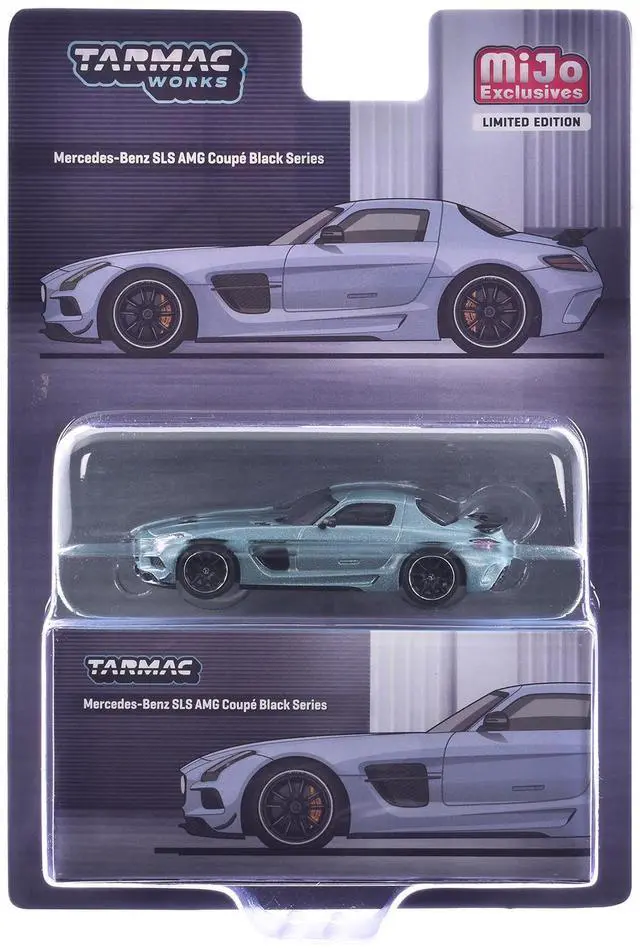 Alt view image 5 of 6 - Mercedes-Benz SLS AMG Coupe Black Series Matte Blue Metallic "Global64" Series 1/64 Diecast Model Car by Tarmac Works