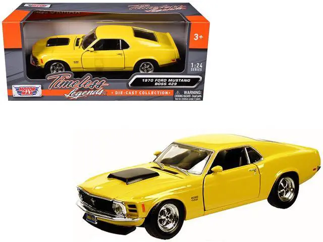 Alt view image 4 of 6 - 1970 Ford Mustang Boss 429 Yellow 1/24 Die cast Model Car by Motormax