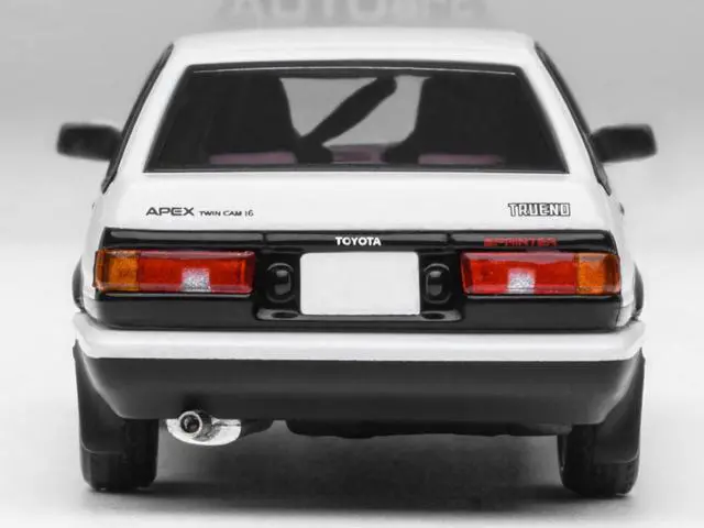 Alt view image 5 of 6 - Toyota Sprinter Trueno (AE86) RHD "Project D Final Version" White with Graphics "Initial D" 1/64 Diecast Model Car by Autoart