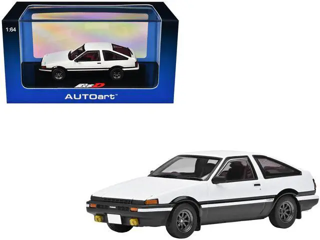 Main image of Toyota Sprinter Trueno (AE86) RHD White with Graphics "Initial D" (1998-2021) TV Series 1/64 Diecast Model Car by Autoart